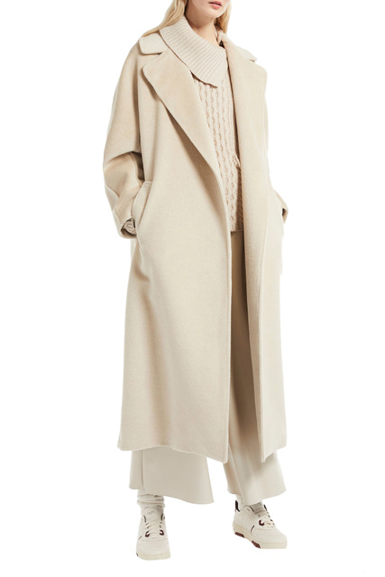 Пальто TEMPERA из смесовой шерсти|Основной цвет:Кремовый|Артикул:50160423 | Фото 2