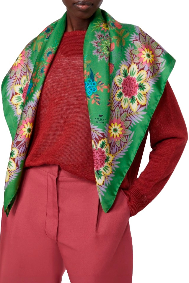 Женский Weekend Max Mara Платок ONESTONEW из шелка (цвет ), артикул 2615541065 | Фото 4