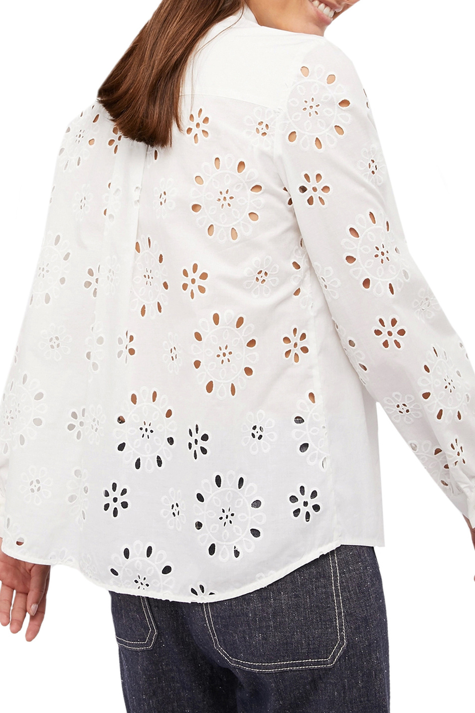 Женский Pennyblack Рубашка TRIBUTO из поплина с вышивкой бродери англез (цвет ), артикул 31111022 | Фото 4