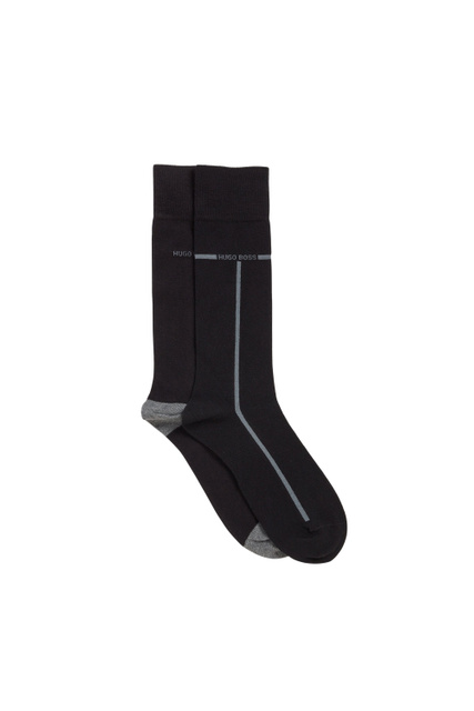 Набор носков из смесового хлопка с контрастными вставками|Основной цвет:Черный|Артикул:50452810 | Фото 1