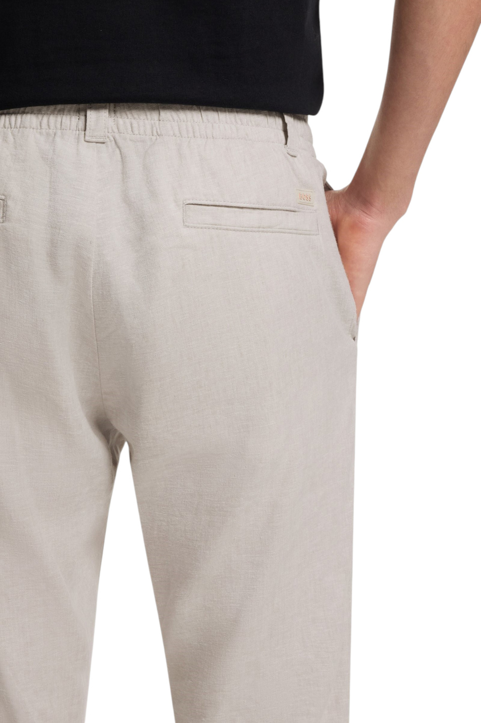 Брюки Sanderson из смесового льна|Основной цвет:Серый Мужской BOSS Брюки Sanderson из смесового льна (цвет ), артикул 50559595 | Фото 5