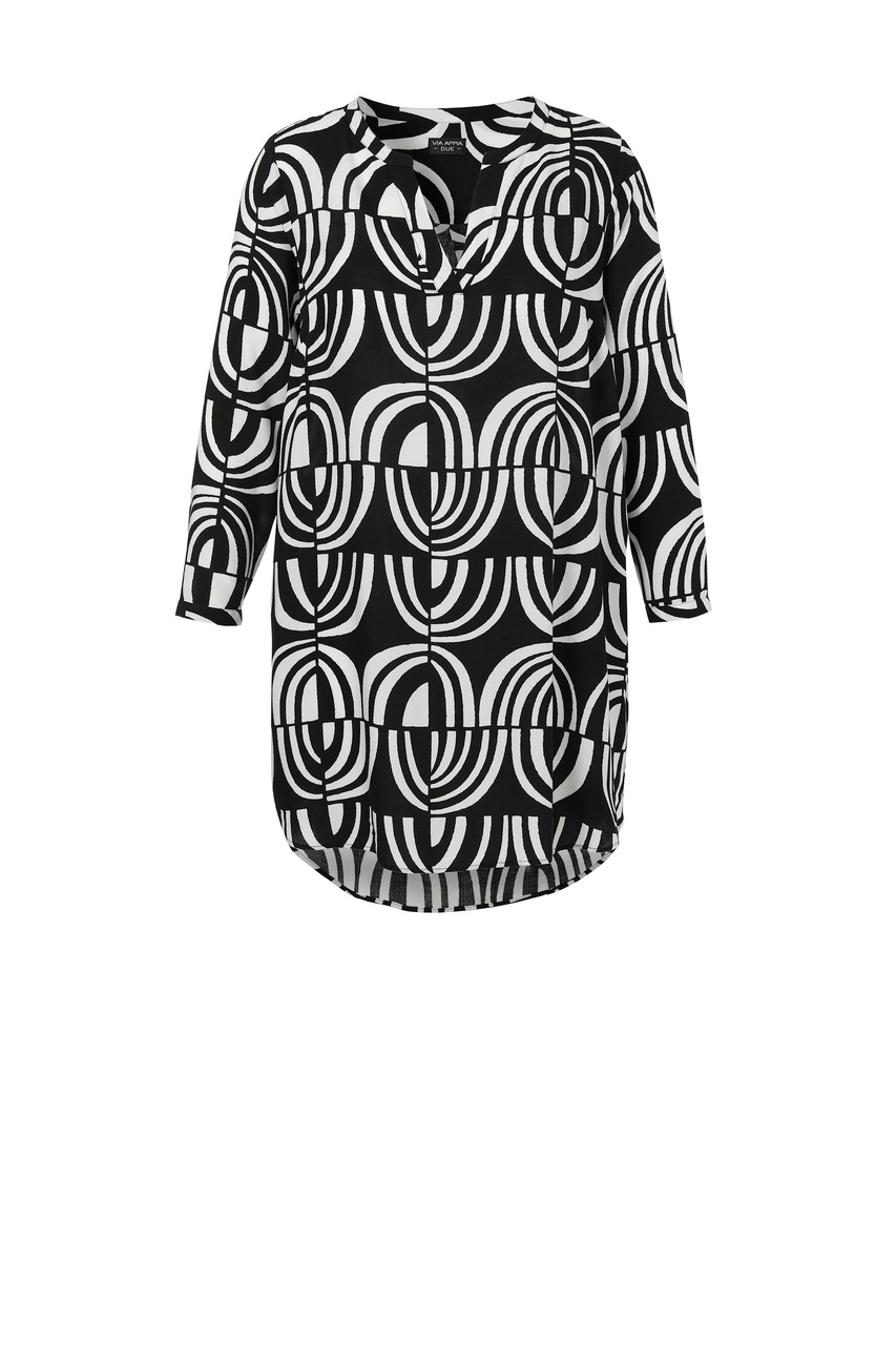 Блузка с принтом|Основной цвет:Черный|Артикул:2421690 | Фото 1
