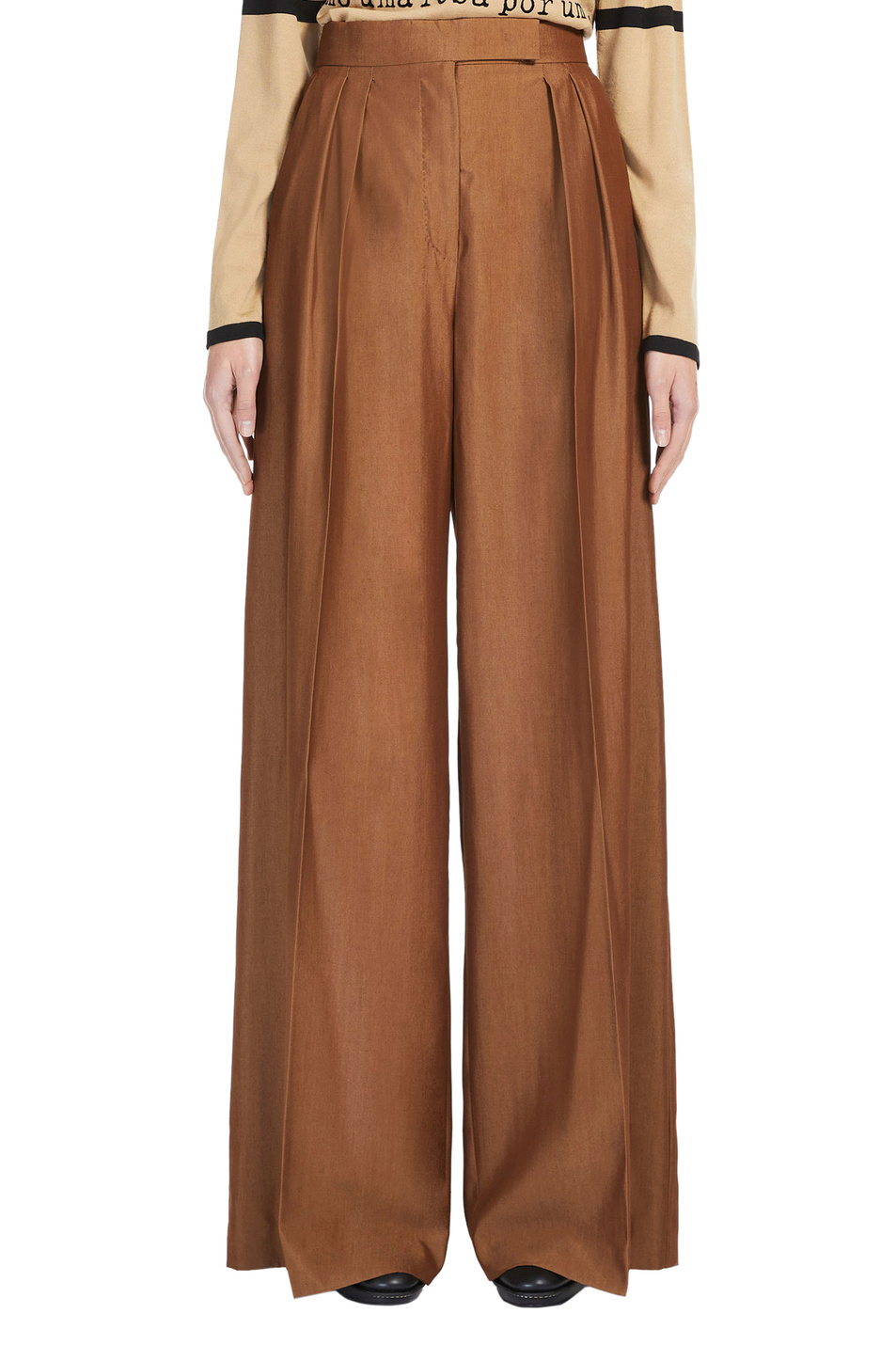 Женский Max Mara Брюки-палаццо LISETTA из шерсти и шелка (цвет ), артикул 2311310831 | Фото 3