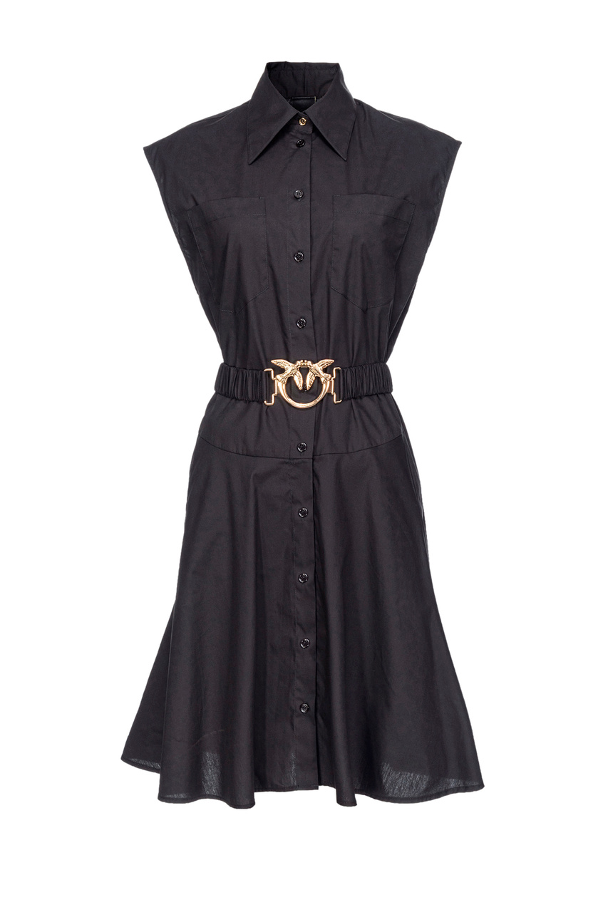 Платье-рубашка ANACETA с поясом|Основной цвет:Черный|Артикул:103111A1P4 | Фото 1
