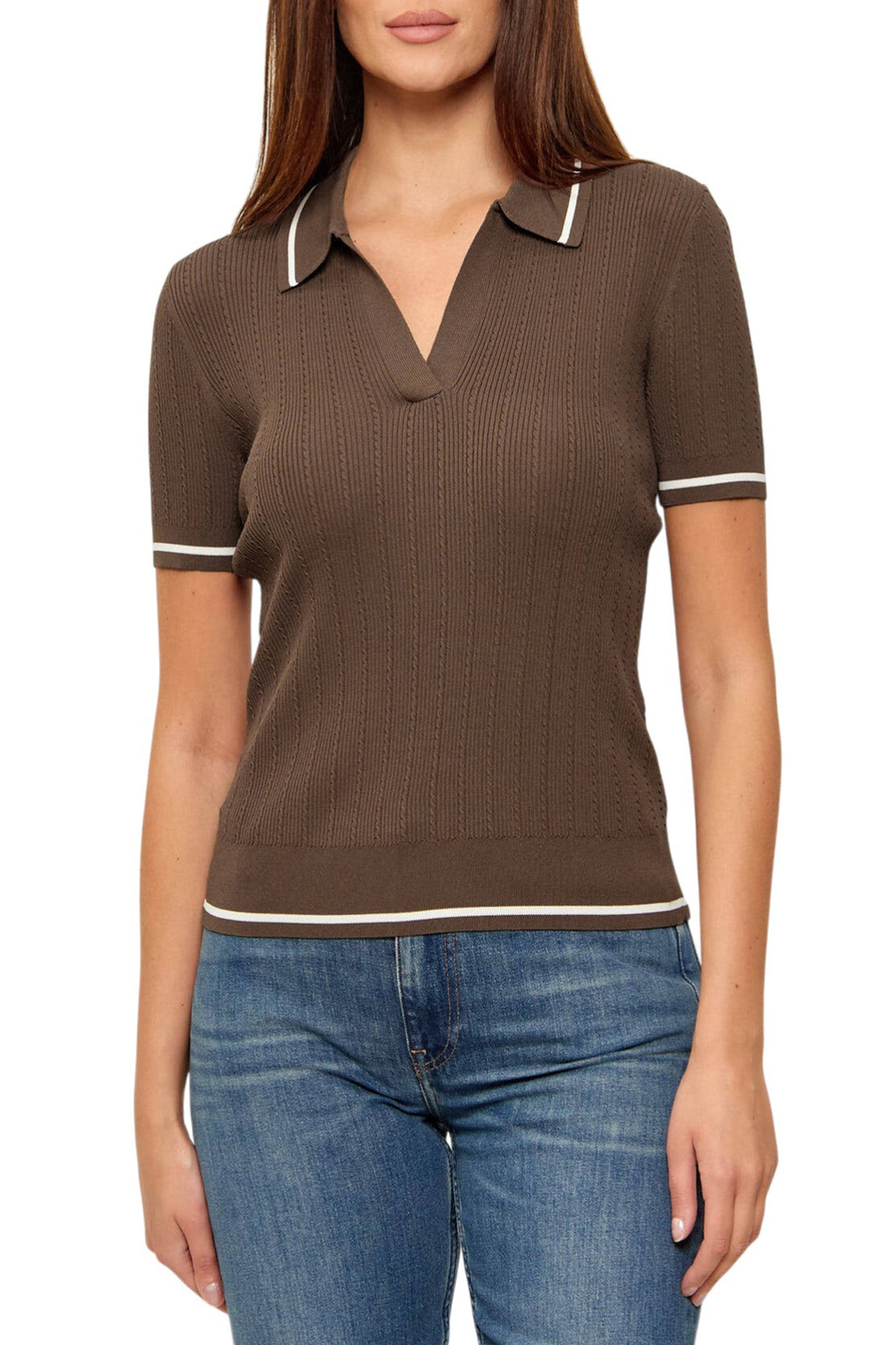 Женский Armani Exchange Поло с контрастными полосками (цвет ), артикул XW001897-AF10352 | Фото 4