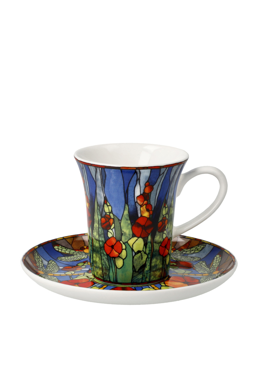 Чашка для эспрессо с блюдцем "Стрекозы", 100 мл|Основной цвет:Разноцветный|Артикул:67-003-10-1 | Фото 1