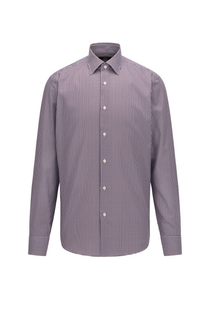 Рубашка классического кроя из высококачественного хлопка с рисунком|Основной цвет:Фиолетовый|Артикул:50459860 | Фото 1