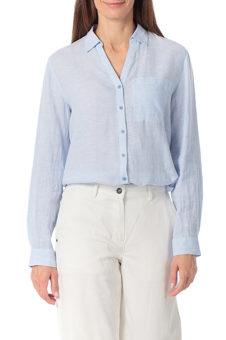 Женский Gerry Weber Блузка однотонная из льна (цвет ), артикул N60479 | Фото 5