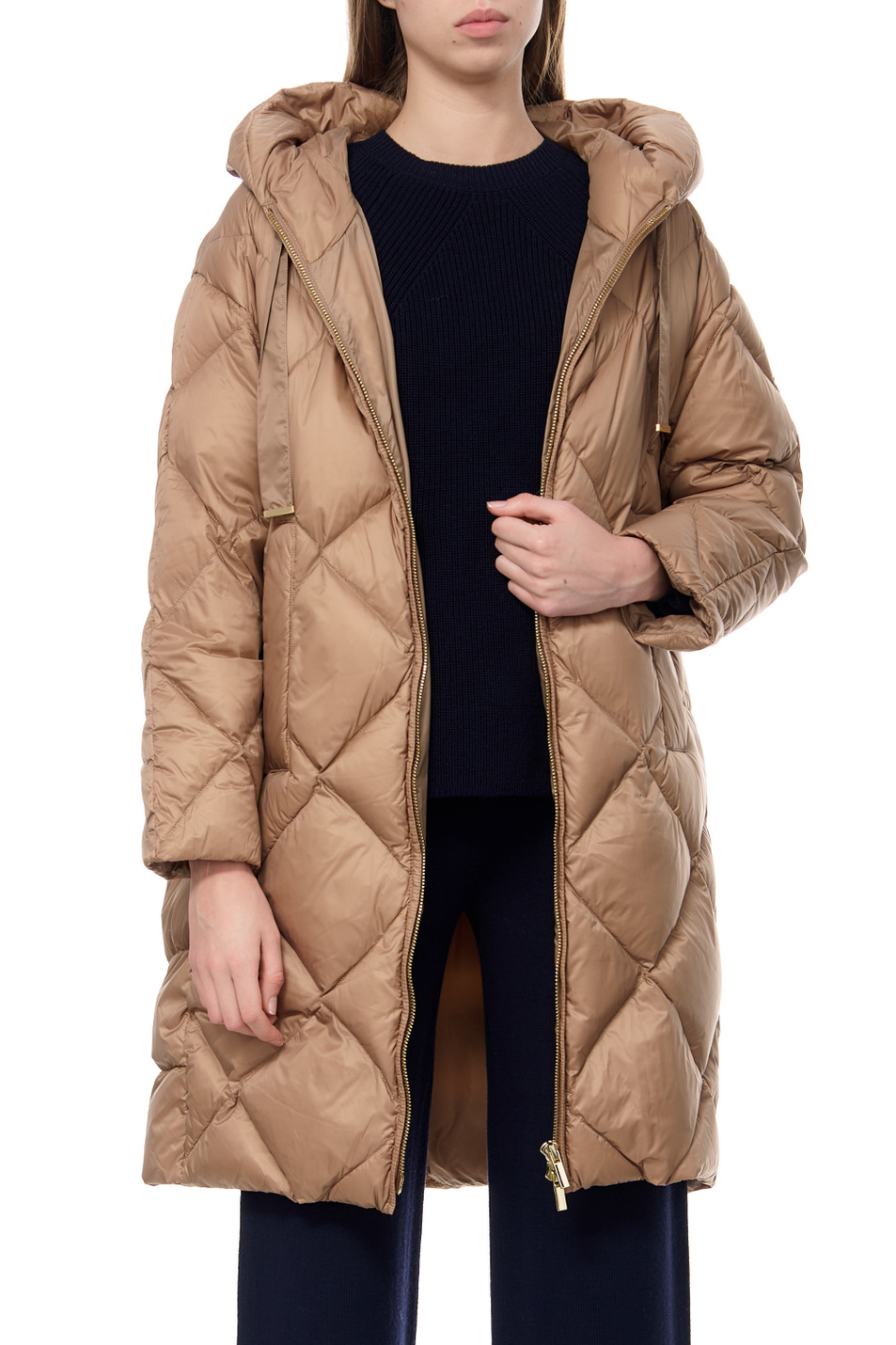 Женский Max Mara Полупальто стеганое TREFE с капюшоном (цвет ), артикул 2394960536 | Фото 3