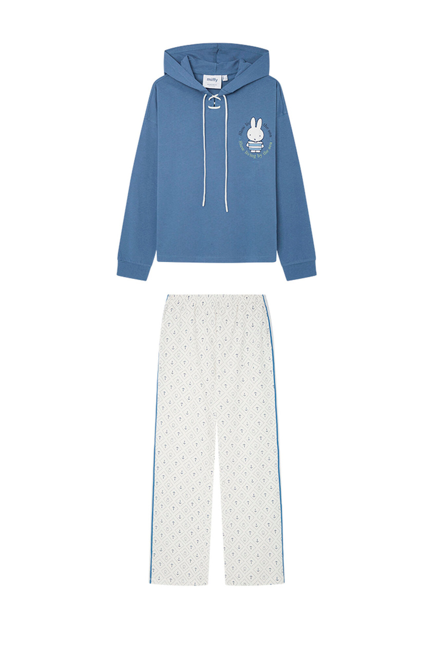 Пижама из натурального хлопка|Основной цвет:Синий|Артикул:3137616 | Фото 1