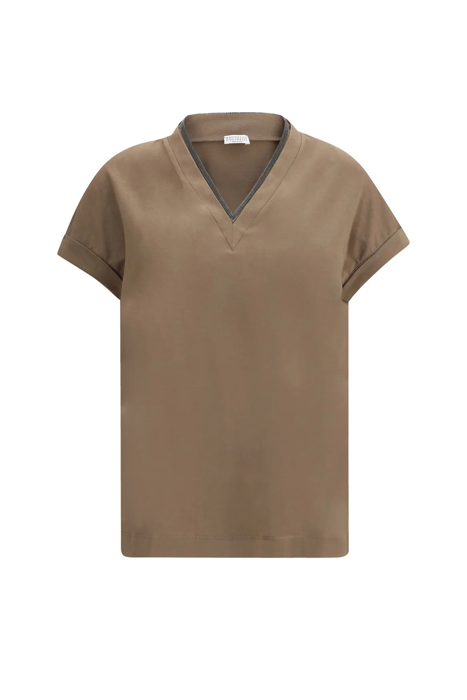 Женский Brunello Cucinelli Футболка из эластичного хлопка (цвет ), артикул M0T18BD222 | Фото 1