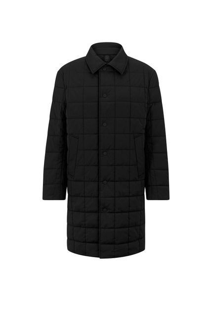 Стеганое пальто свободного кроя|Основной цвет:Черный|Артикул:50484330 | Фото 1