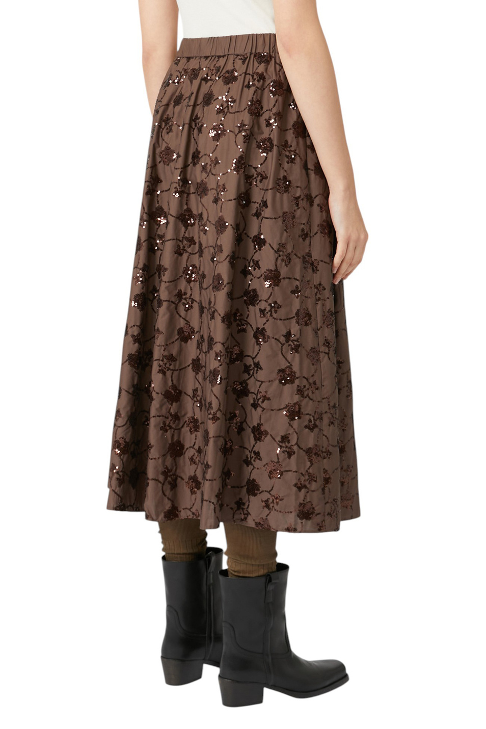 Женский Weekend Max Mara Юбка TEMPRA из хлопка с пайтеками (цвет ), артикул 2525106071 | Фото 4