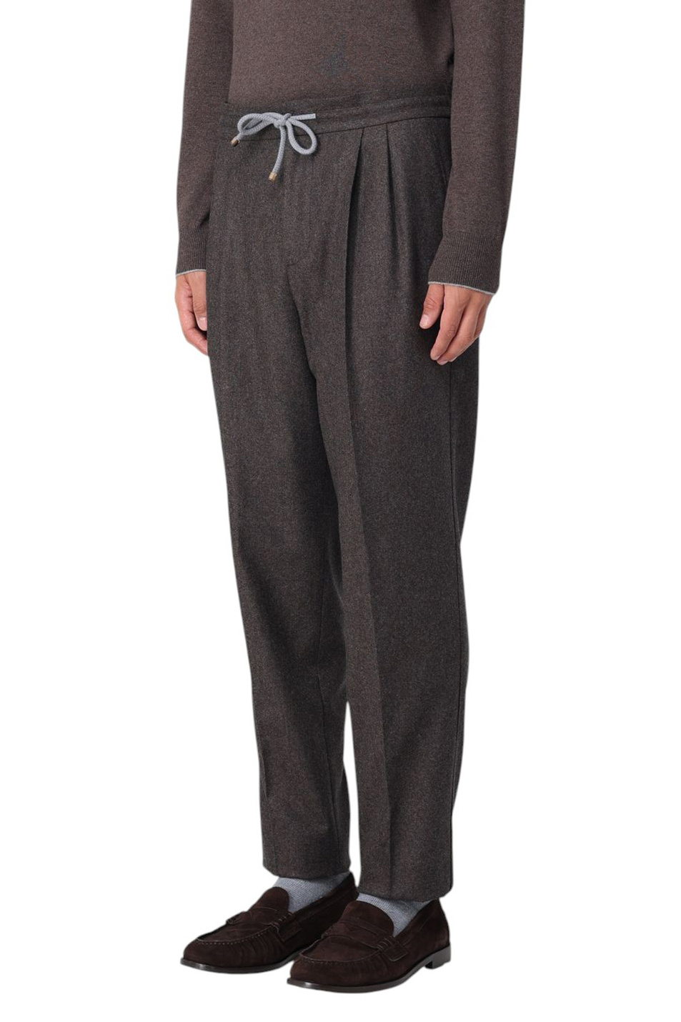 Брюки из шерсти|Основной цвет:Коричневый Мужской Brunello Cucinelli Брюки из шерсти (цвет ), артикул M038PE1710 | Фото 5