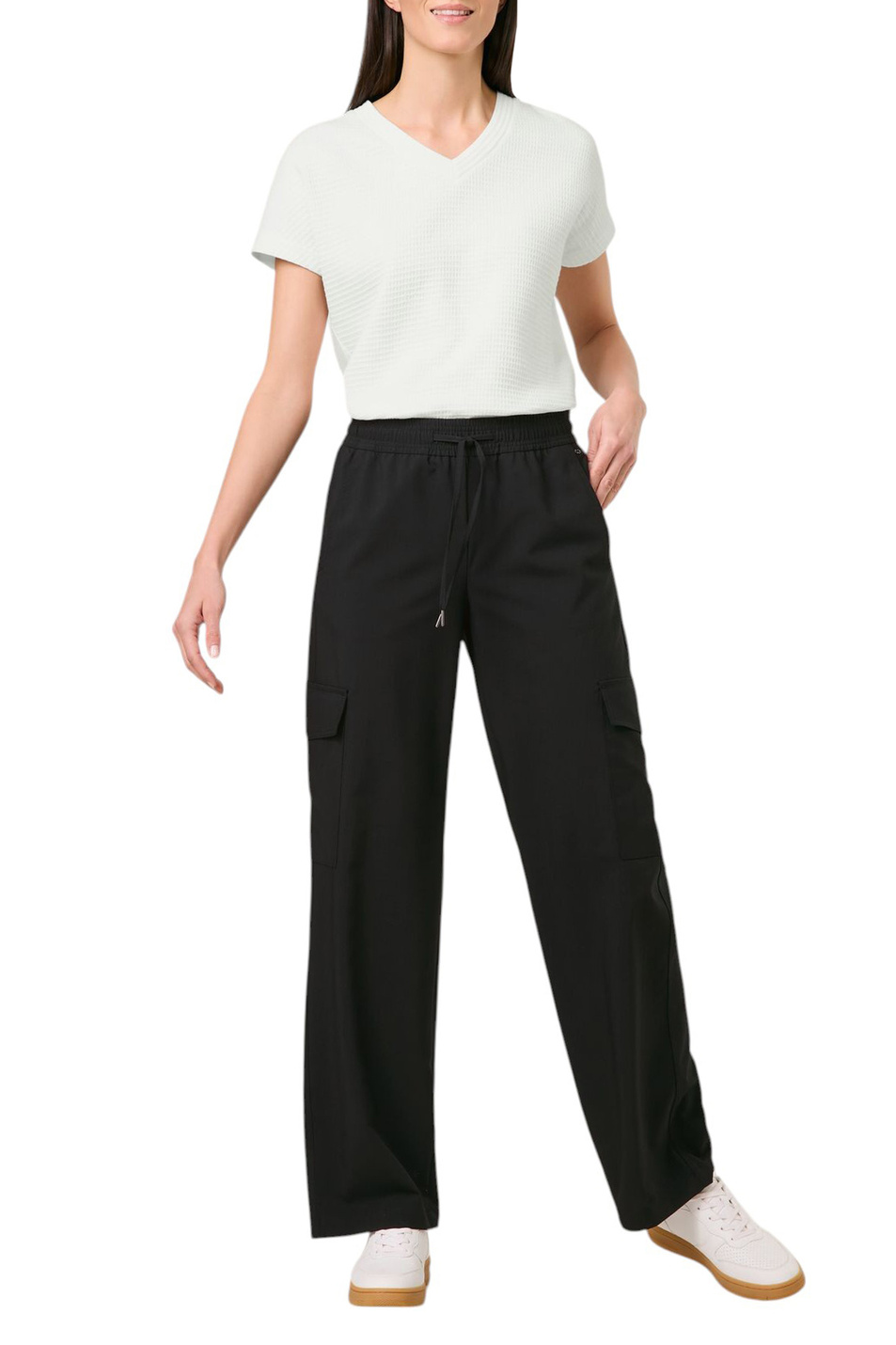 Женский Gerry Weber Брюки карго однотонные (цвет ), артикул 520233-66717-MIRJA WIDE L | Фото 3