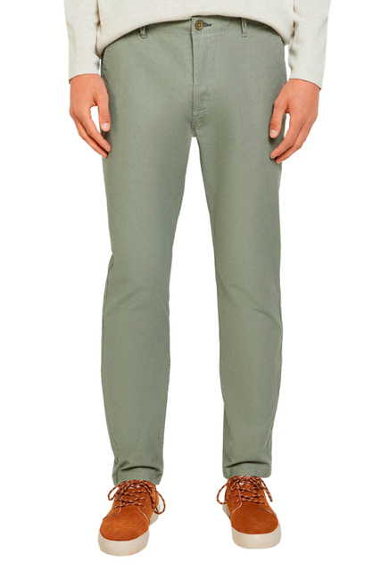 Однотонные брюки-чинос|Основной цвет:Салатовый|Артикул:1554923 | Фото 1