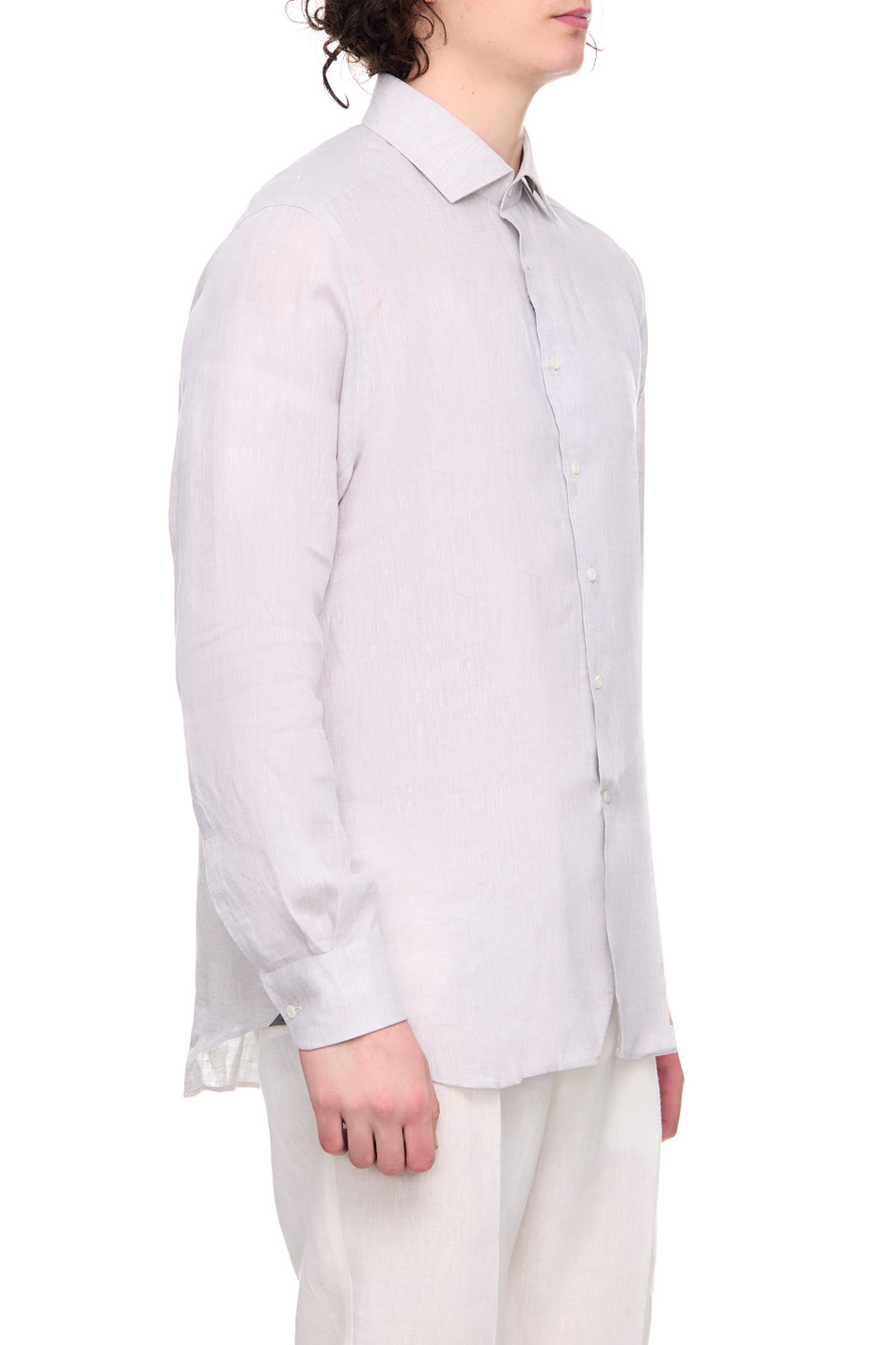 Мужской Corneliani Рубашка из чистого льна (цвет ), артикул 91P100-3111092 | Фото 3
