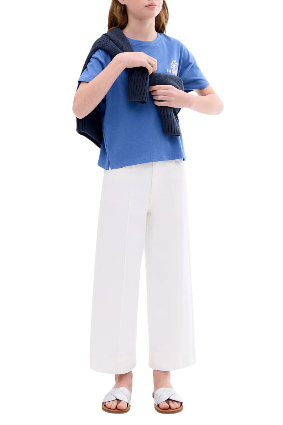 Девочкам Mango Kids Джинсы CULOTTE1 из хлопка (цвет ), артикул 17021249 | Фото 3