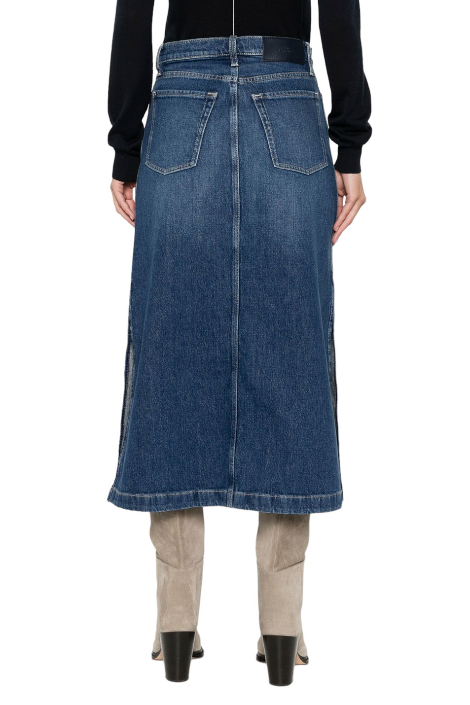 Женский 7 for all Mankind Юбка MIDI DENIM SKIRT джинсовая из эластичного хлопка (цвет ), артикул JSMDC100WY | Фото 4