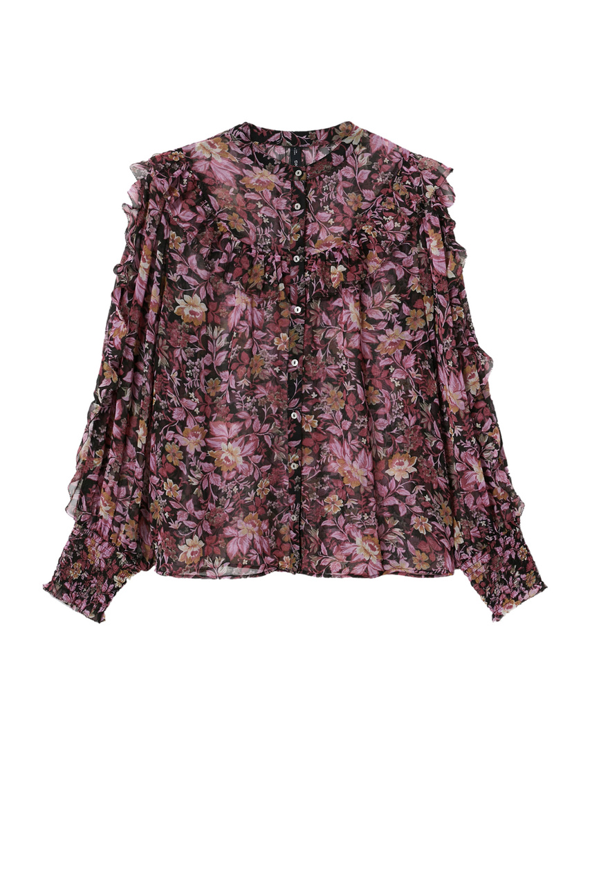 Блузка BURDEOS с цветочным принтом|Основной цвет:Лиловый|Артикул:37007731 | Фото 1