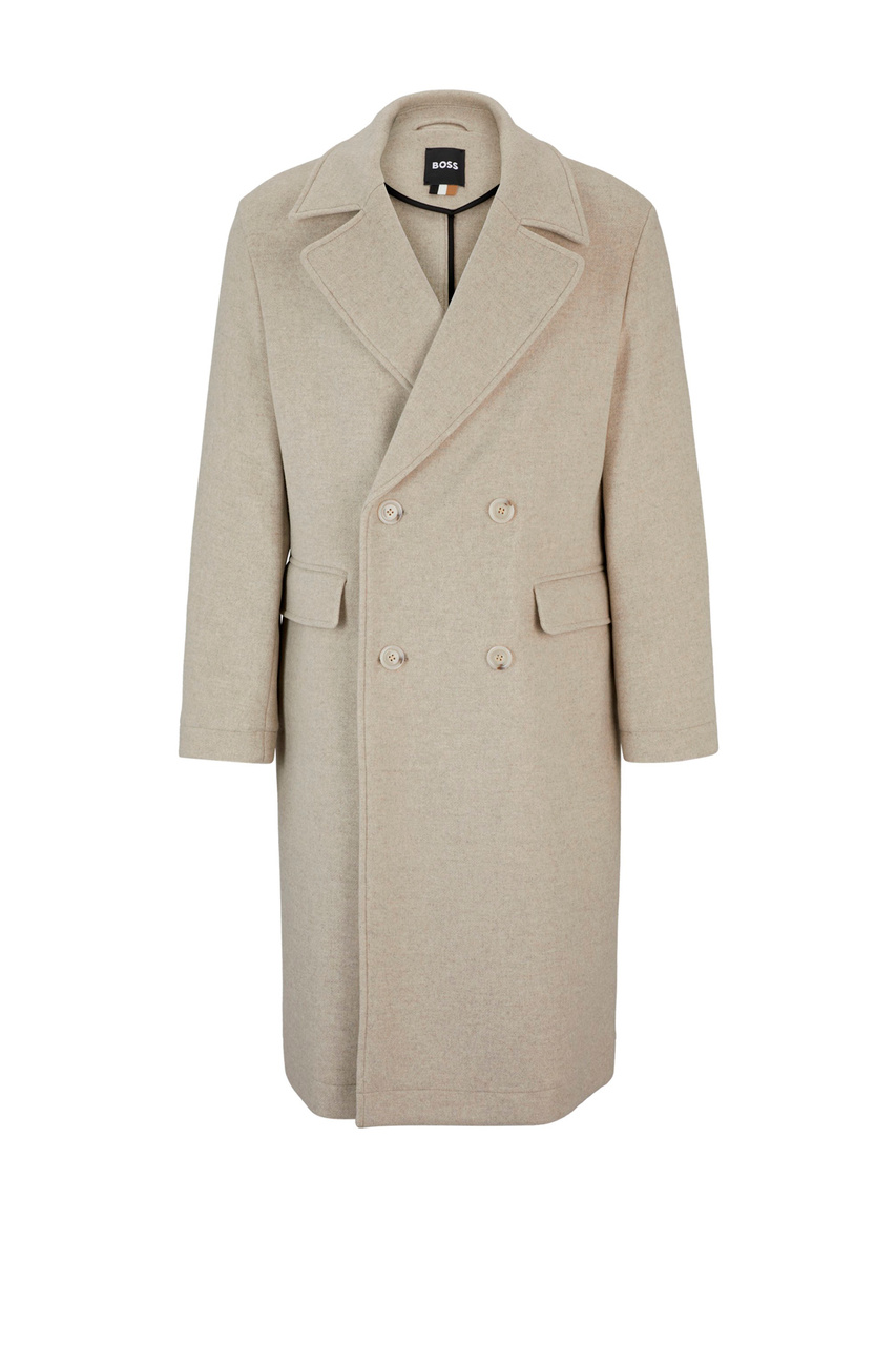 Пальто из натуральной шерсти|Основной цвет:Кремовый|Артикул:50504359 | Фото 1