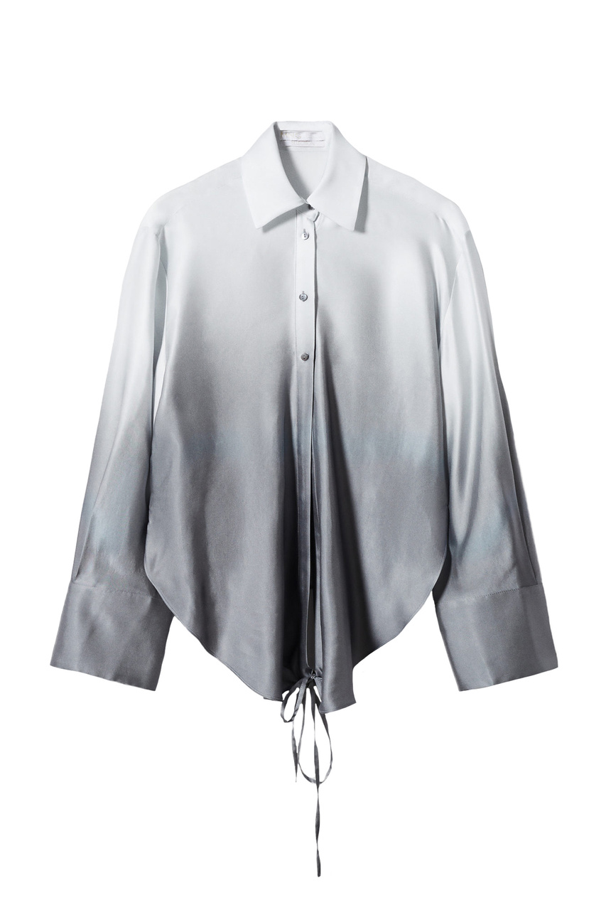 Рубашка MUSTI с запахом|Основной цвет:Серый|Артикул:47064427 | Фото 1