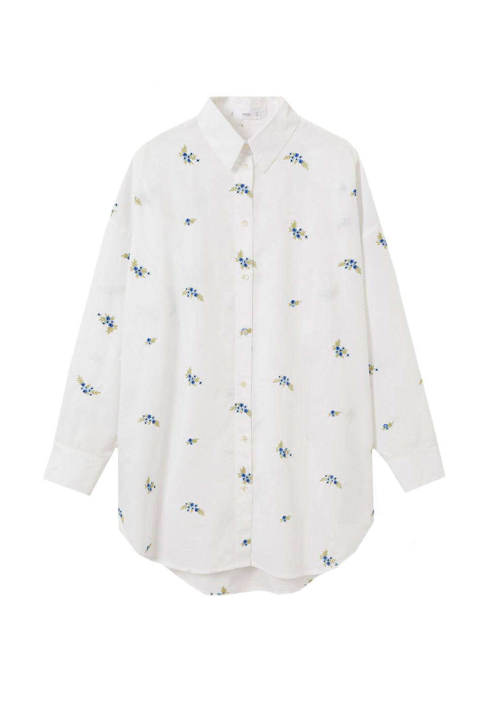 Mango Рубашка оверсайз с вышивкой FLORIPA (цвет ), артикул 27047121 | Фото 1