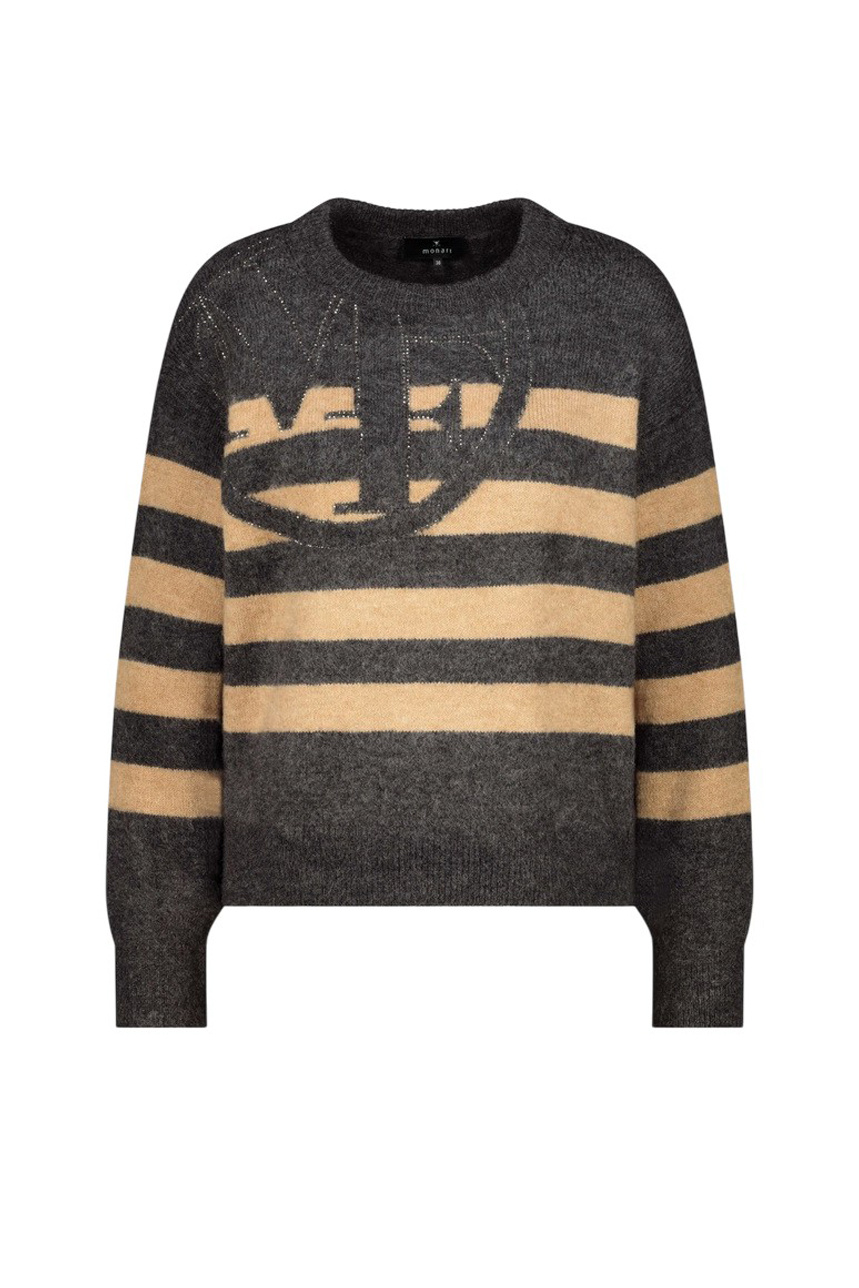 Джемпер со стразами|Основной цвет:Серый Женский Monari Джемпер со стразами (цвет ), артикул 809656 | Фото 1