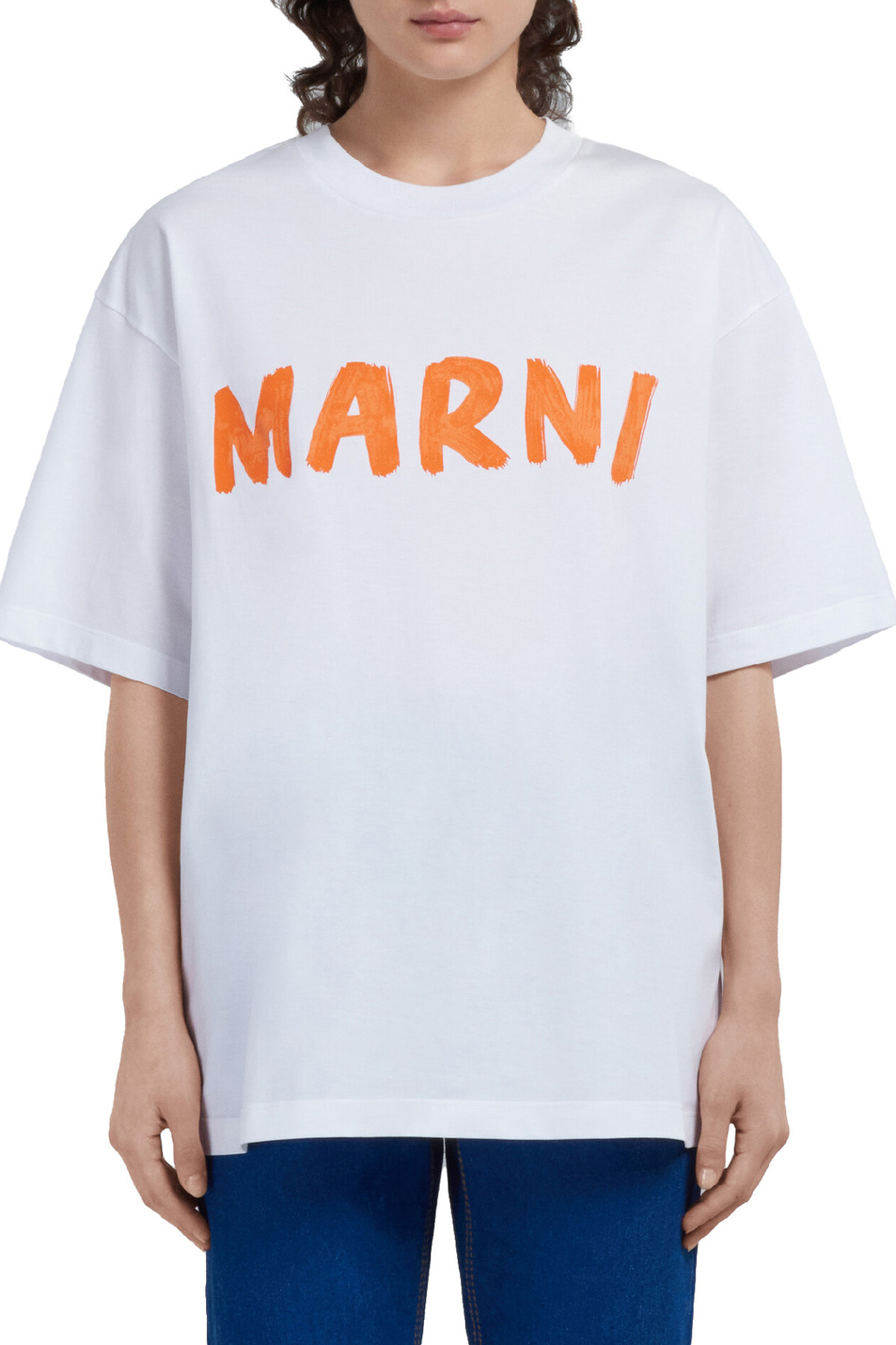 Женский Marni Футболка из натурального хлопка с логотипом (цвет ), артикул THJET49EPH-USCS11 | Фото 3