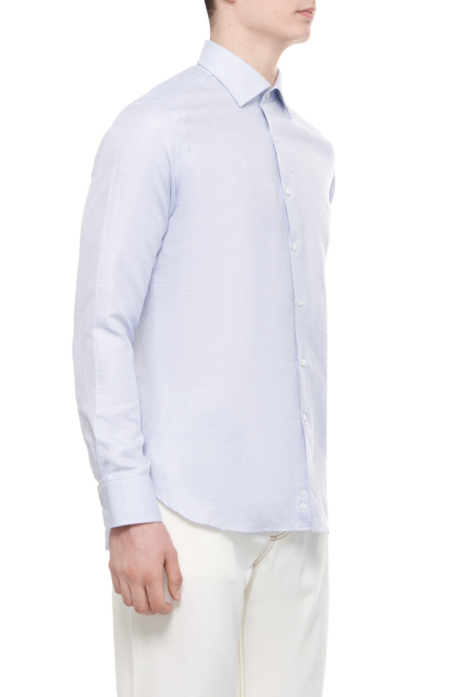 Мужской Canali Рубашка из хлопка и льна (цвет ), артикул NX18GR03206 | Фото 3