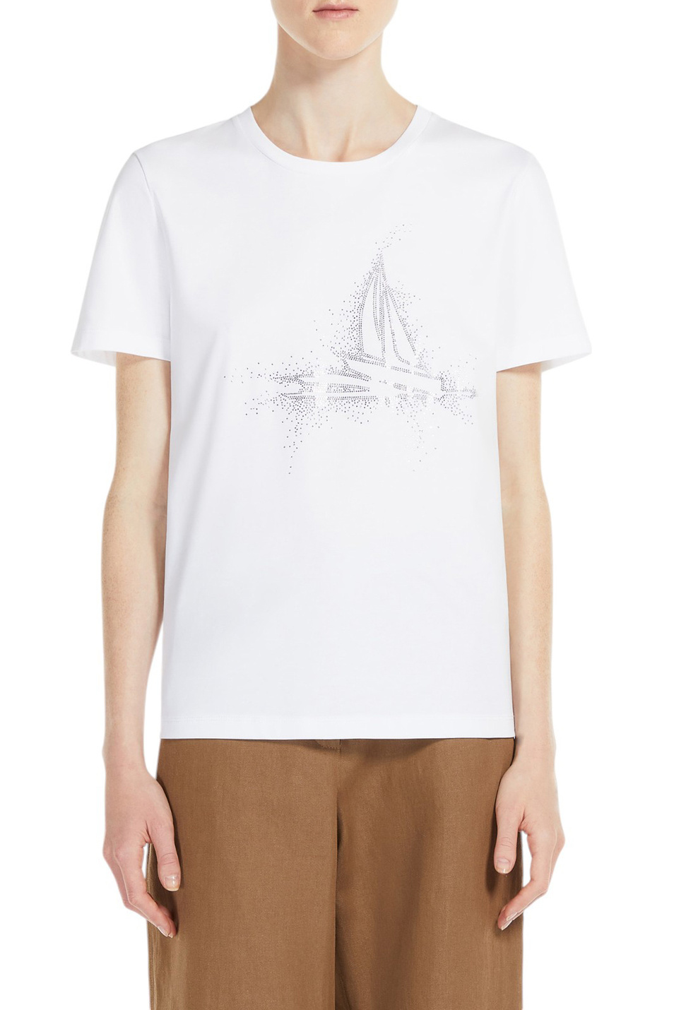 Женский Max Mara Футболка LAGHI из хлопка (цвет ), артикул 2516941011 | Фото 3