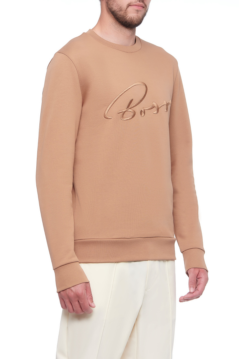 Мужской BOSS Свитшот из натурального хлопка с вышитым логотипом (цвет ), артикул 50458160 | Фото 3