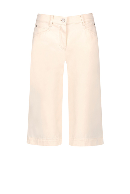 Однотонные джинсы-кюлоты|Основной цвет:Кремовый|Артикул:622097-66922 -Culotte | Фото 1
