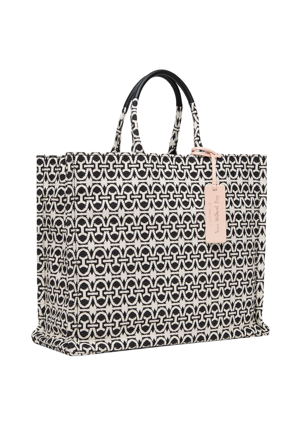 Женский Coccinelle Сумка-тоут NEVER WITHOUT BAG с кожаной подвеской (цвет черно-белый (не использовать)), артикул E1MBD180101 | Фото 2
