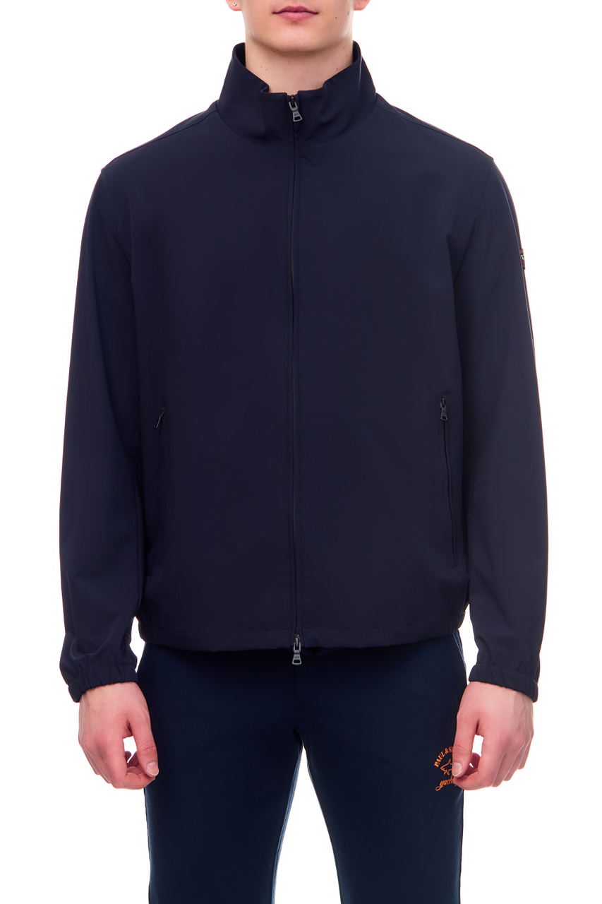 Однотонная куртка с воротником-стойкой|Основной цвет:Синий|Артикул:23412155 | Фото 1