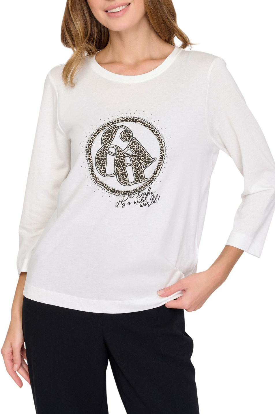 Женский Gerry Weber Джемпер с принтом и стразами (цвет ), артикул 170062-56035 | Фото 4