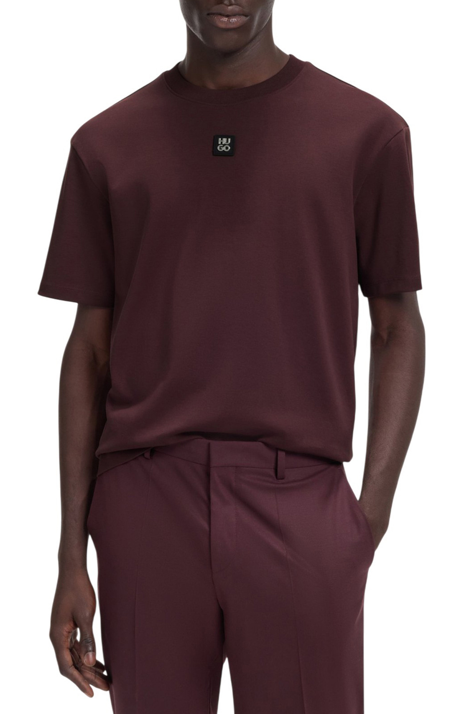 Футболка Dalile из натурального хлопка с логотипом|Основной цвет:Бордовый Мужской HUGO Футболка Dalile из натурального хлопка с логотипом (цвет ), артикул 50505201 | Фото 3
