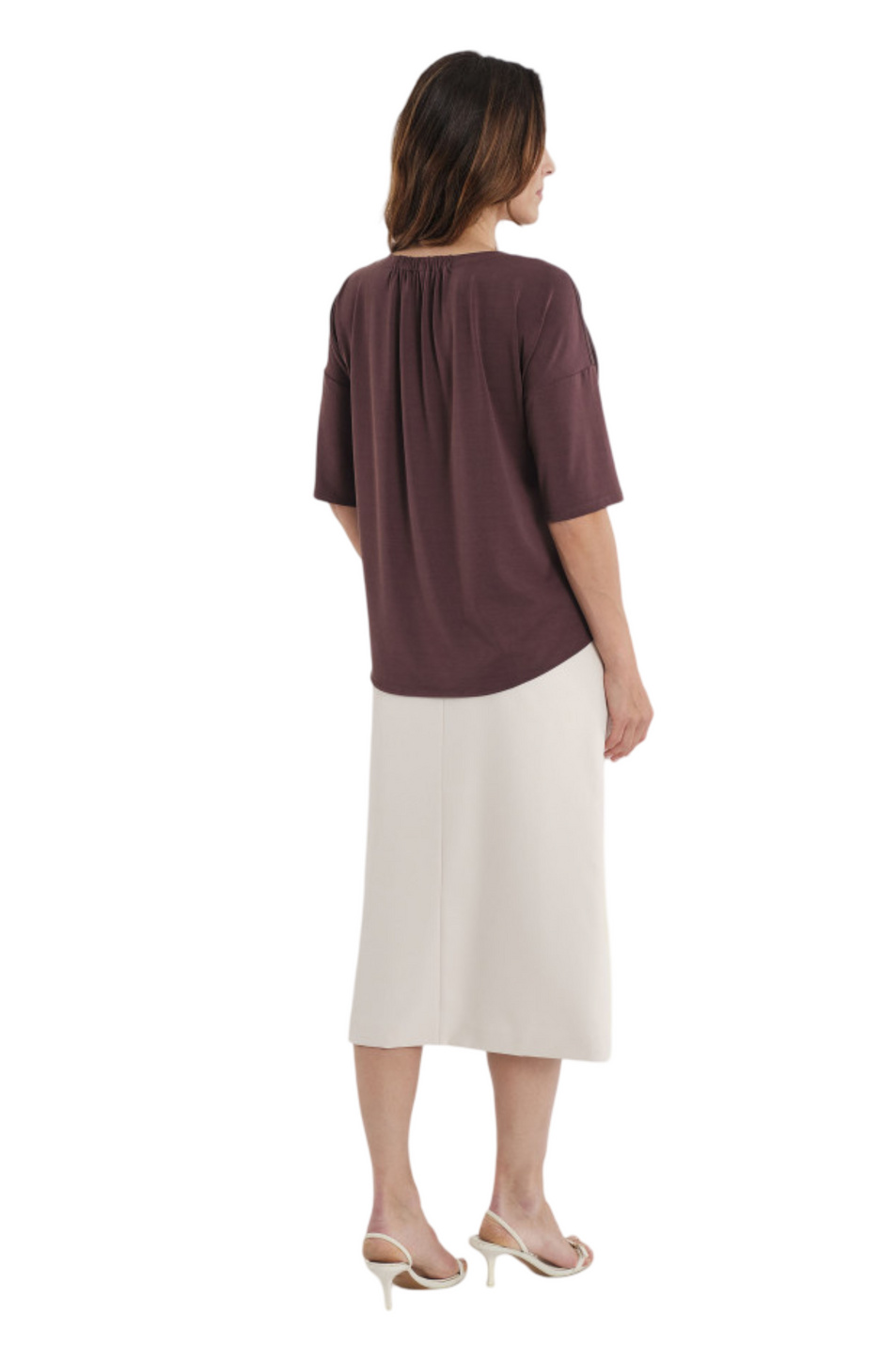 Блузка однотонная|Основной цвет:Коричневый Женский Gerry Weber Блузка однотонная (цвет ), артикул N71952 | Фото 5