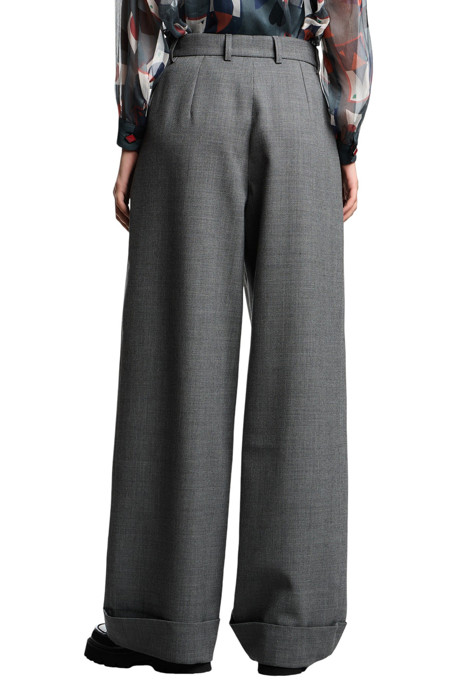 Женский Emporio Armani Брюки-палаццо из шерсти (цвет ), артикул EW003644-TE17036 | Фото 5