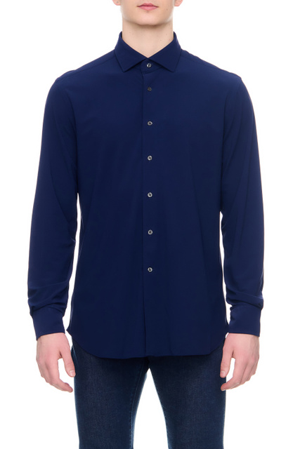 Рубашка с застежкой на пуговицы|Основной цвет:Синий|Артикул:91P178-3111484 | Фото 1
