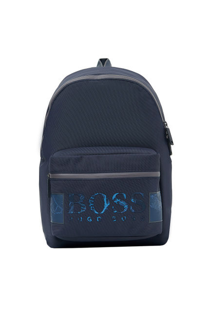 Текстильный рюкзак с логотипом на внешнем кармане|Основной цвет:Синий|Артикул:50454202 | Фото 1