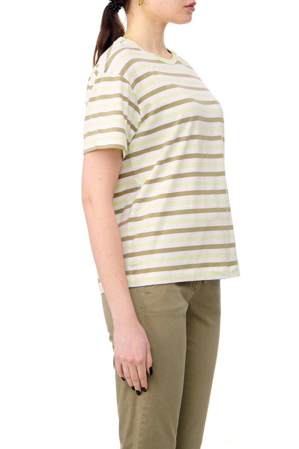 Женский Gerry Weber Футболка из эластичного хлопка в полоску (цвет ), артикул 670001-44031 | Фото 5