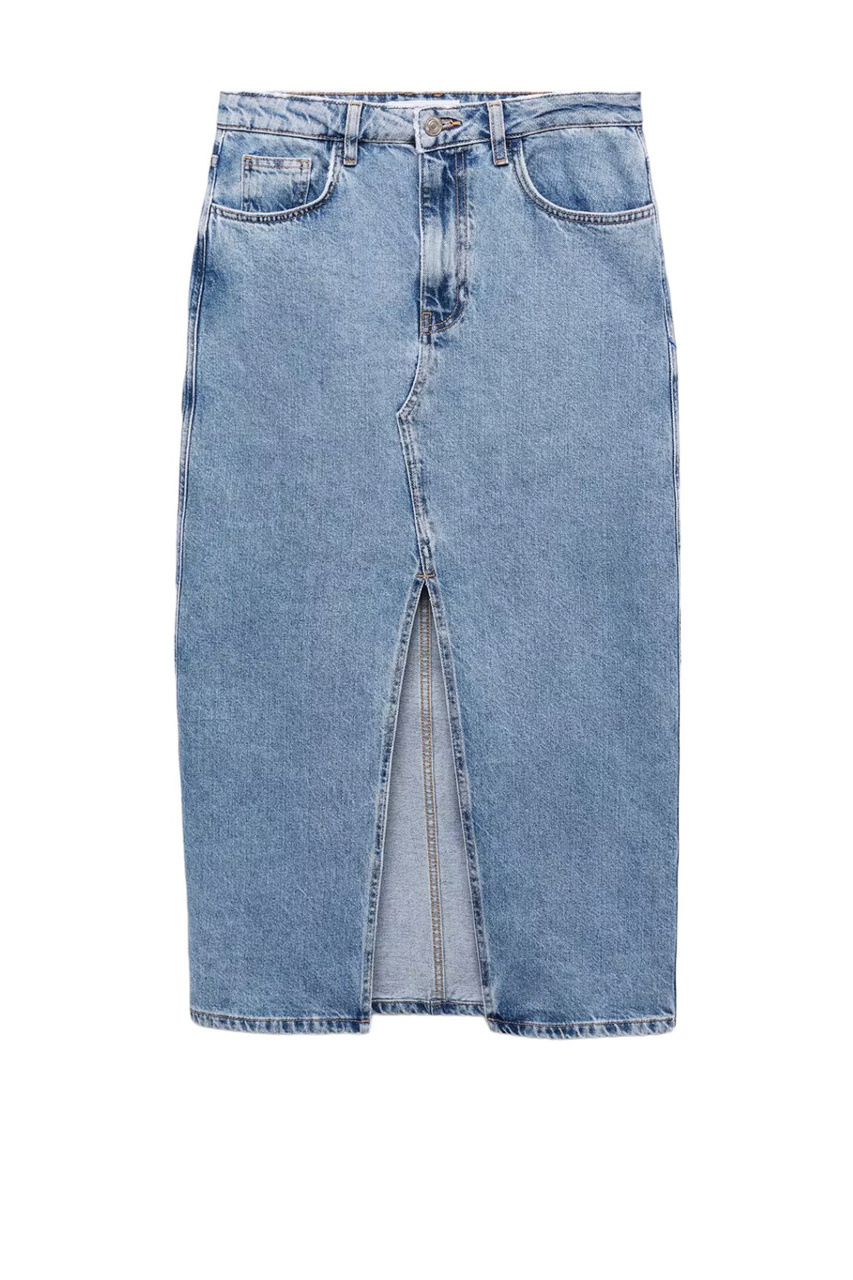 Юбка джинсовая JOLIE с разрезом|Основной цвет:Синий|Артикул:67080484 | Фото 1