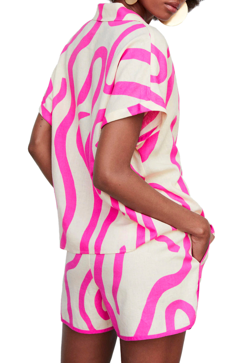 Женский Mango Рубашка LIMON из смесового льна (цвет ), артикул 57050199 | Фото 4