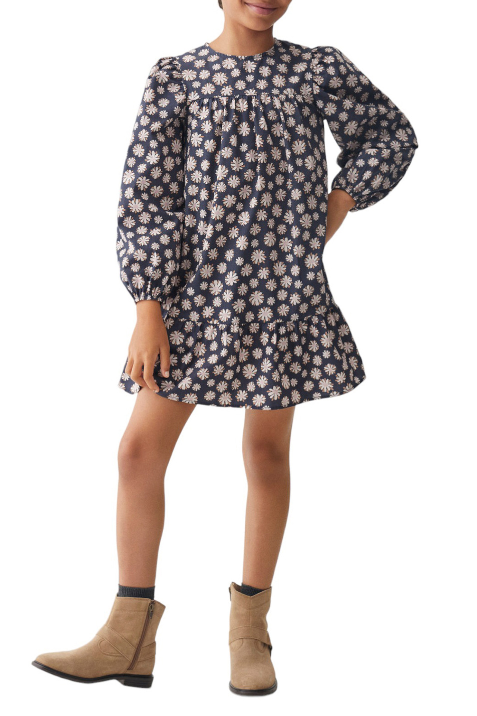 Девочкам Mango Kids Платье ROSE из натурального хлопка с принтом (цвет ), артикул 57044420 | Фото 2