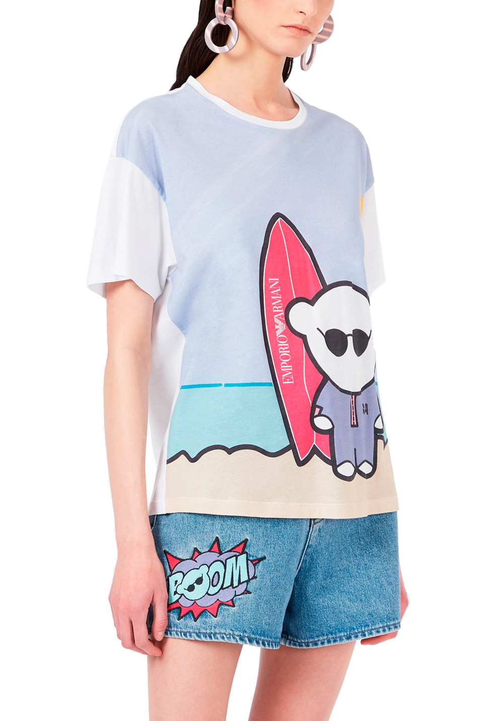 Женский Emporio Armani Футболка Manga Bear Surf из джерси Pima (цвет ), артикул 3K2T9A-2JSYZ | Фото 3
