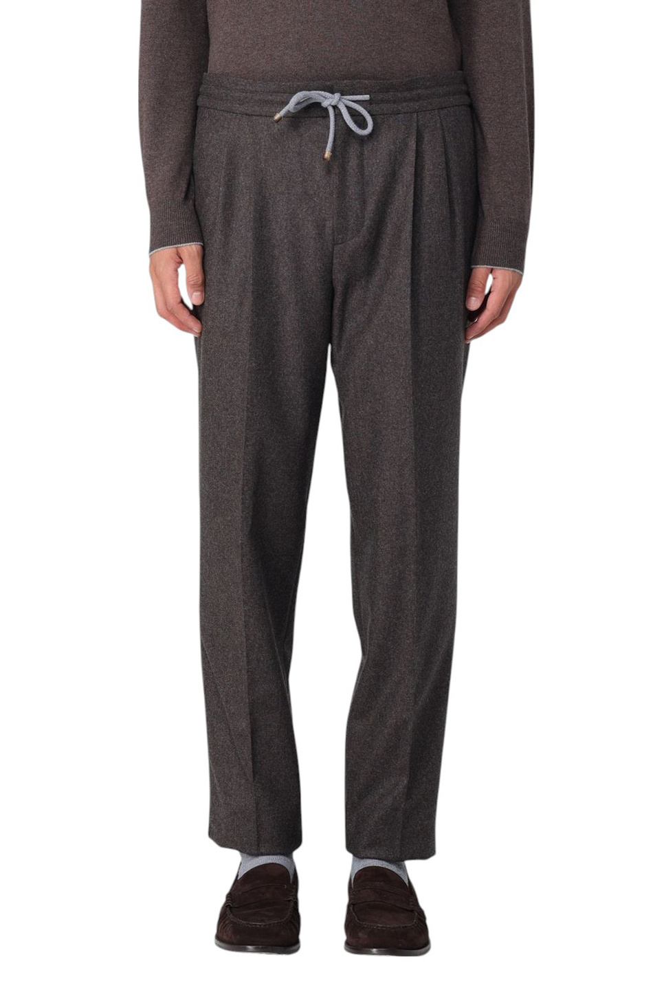 Брюки из шерсти|Основной цвет:Коричневый Мужской Brunello Cucinelli Брюки из шерсти (цвет ), артикул M038PE1710 | Фото 4