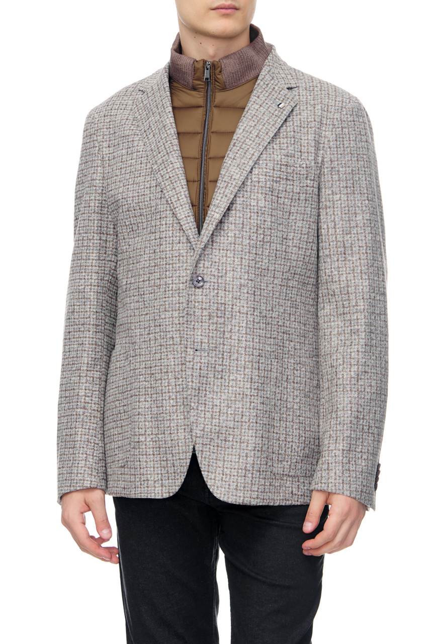 Пиджак с двойным воротником|Основной цвет:Серый|Артикул:50479507 | Фото 1