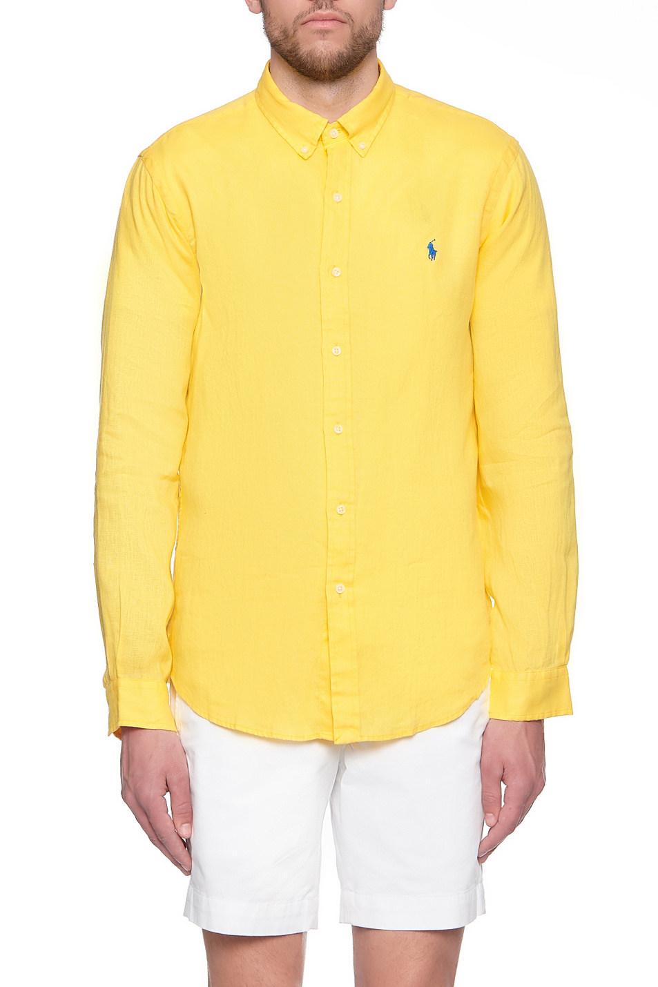 Polo Ralph Lauren Рубашка из натурального льна с фирменной вышивкой на груди (цвет ), артикул 710829444001 | Фото 1