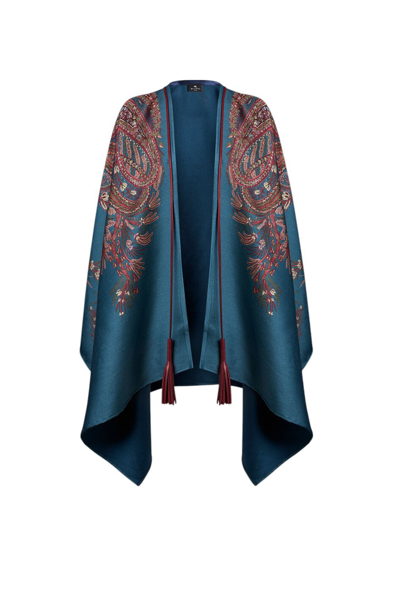 Женский Etro Пончо из шерсти с принтом (цвет ), артикул WRBD0012AV778X0883 | Фото 1